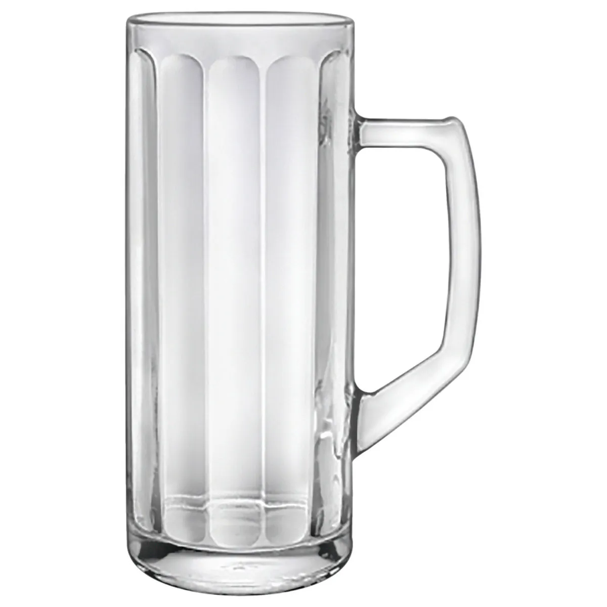 6x Borgonovo Boccale Reno Ottica con marcatura; 645 ml, 7.9x19.5 cm (ØxH); trasparente; 0.5 l Segno di riempimento, 6 pz. / Pacco