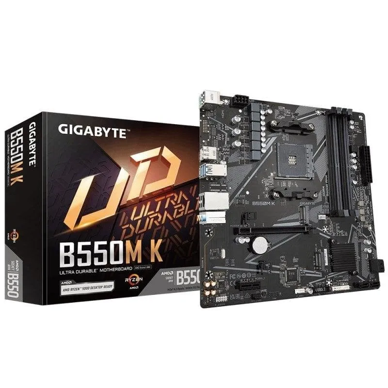 Schede Madri Gigabyte B550M K B550 Socket AM4 DDR4 Micro ATX No WiFi PCIe 4.0 M.2 RAID