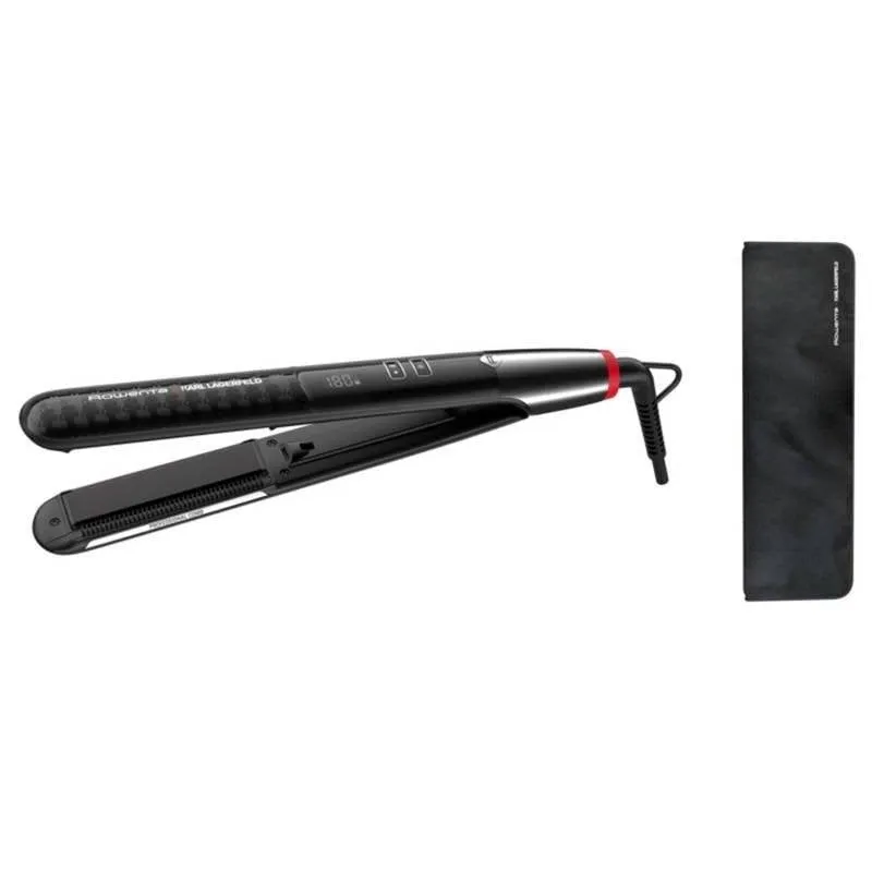 Piastra per Capelli Ceramica Cheratina 2 in 1 Rowenta K/Pro Stylist 210ºC 8 Impostazioni Ionica Display Nero