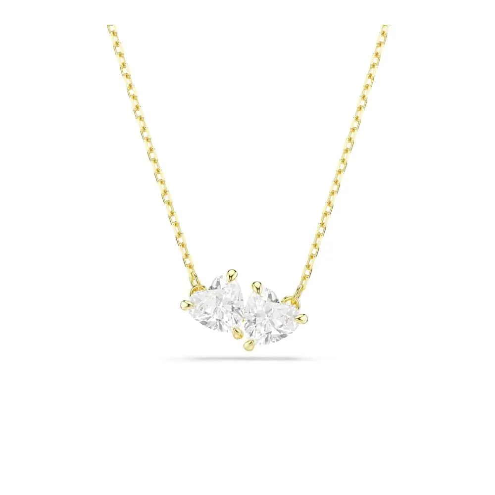 Swarovski Mesmera Collana, Gioiello Versatile per Occasioni Speciali con Zirconia, Forma a Cuore, Chiusura a Moschettone, Placcatura in Tonalità Oro, 38-45 cm, 0,9 x 1,6 cm