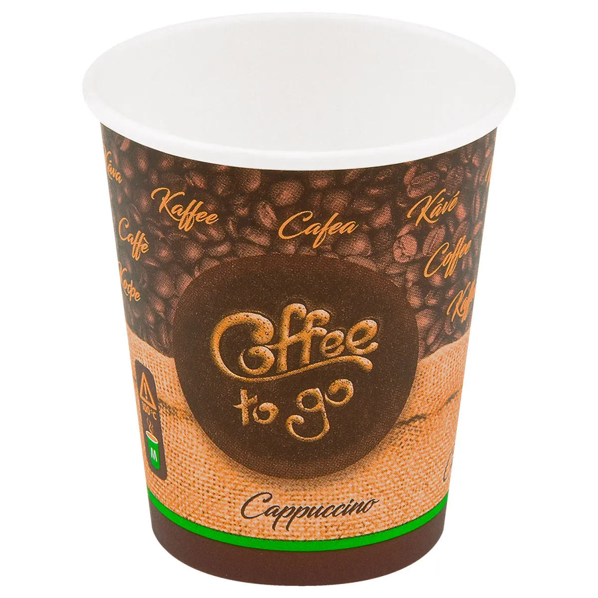 50x WIMEX Bicchieri asporto To Go Cappuccino XL; 280 ml, 8x9.2 cm (ØxH); marrone; 50 pz. / Pacco