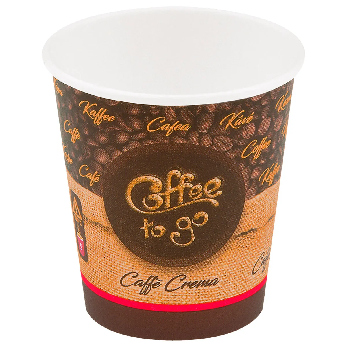 50x WIMEX Bicchiere To Go Cappuccino da asporto; 200 ml, 7.3x7.5 cm (ØxH); marrone; 50 pz. / Pacco