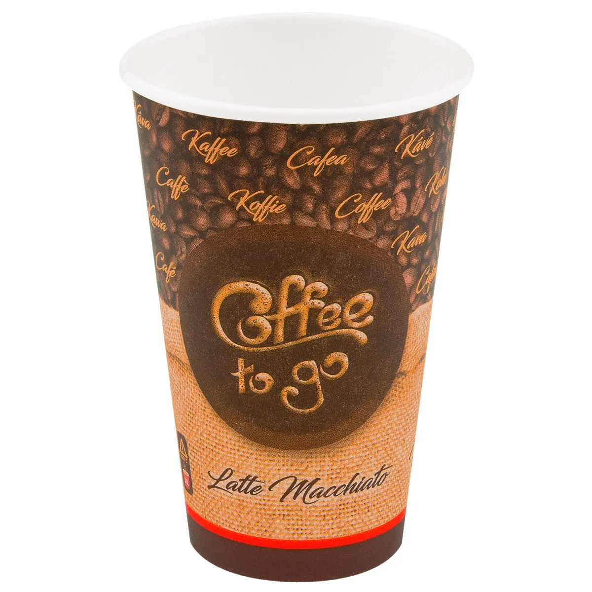 50x WIMEX Bicchiere To Go Latte Macchiato; 510 ml, 9x14.7 cm (ØxH); marrone; 50 pz. / Pacco
