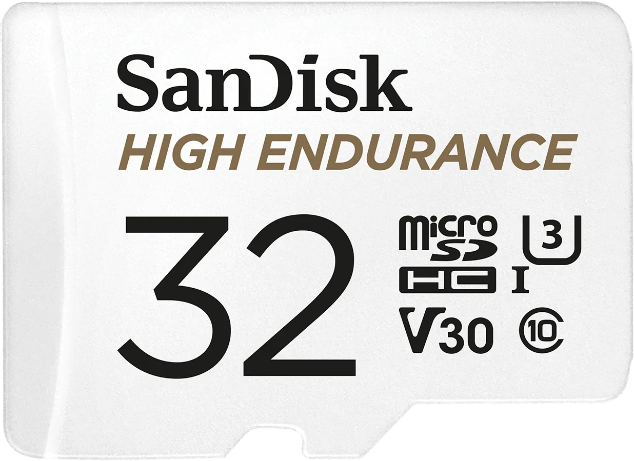 Scheda di memoria microSDHC SanDisk High Endurance, 32Gb, Classe 10 / UHS-1 U3, con adattatore SDSQQNR-032G-GN6IA