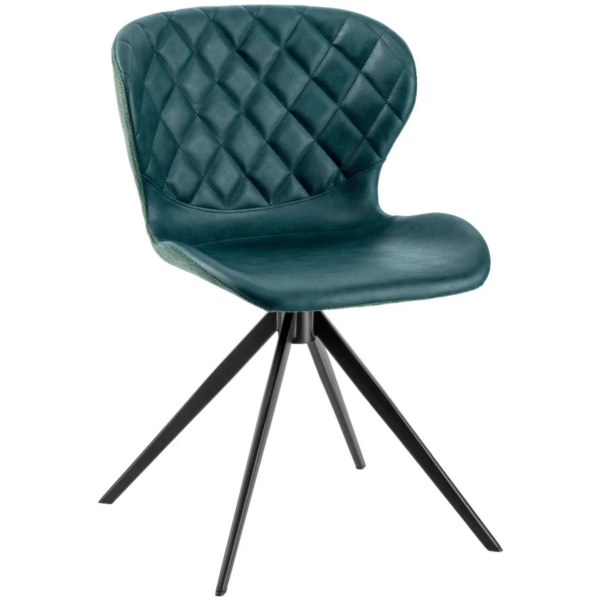 2x VEGA Sedia Kansas; 49x56x78 cm (LxPxH); seduta petrolio, struttura nero; 2 pz. / Pacco