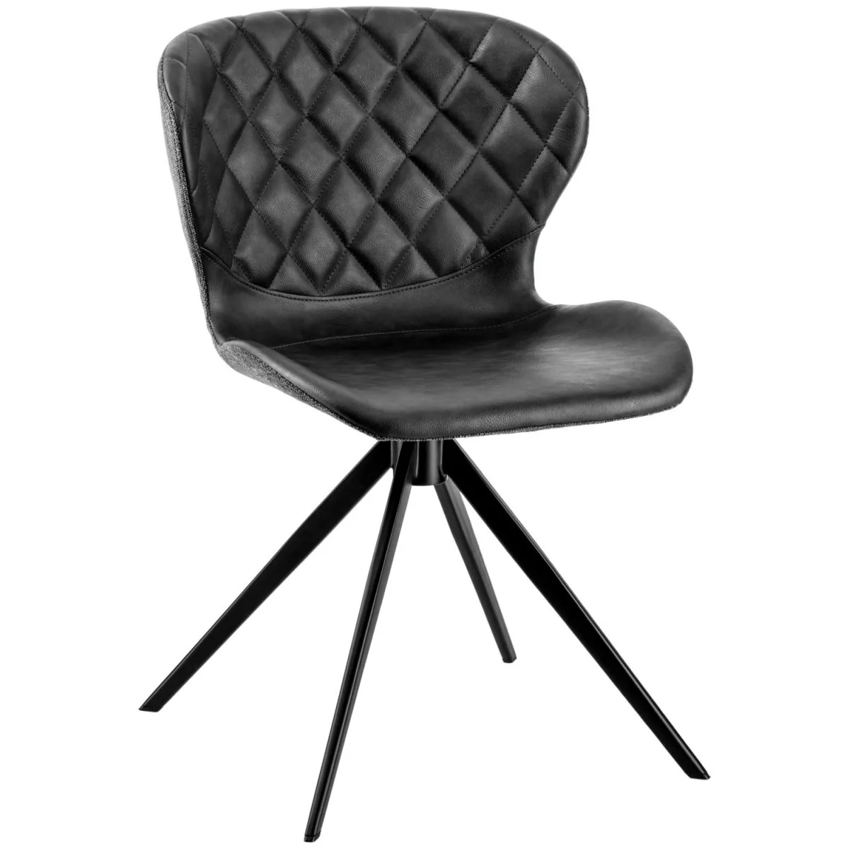 2x VEGA Sedia Kansas; 49x56x78 cm (LxPxH); seduta nero/grigio chiaro, struttura nero; 2 pz. / Pacco
