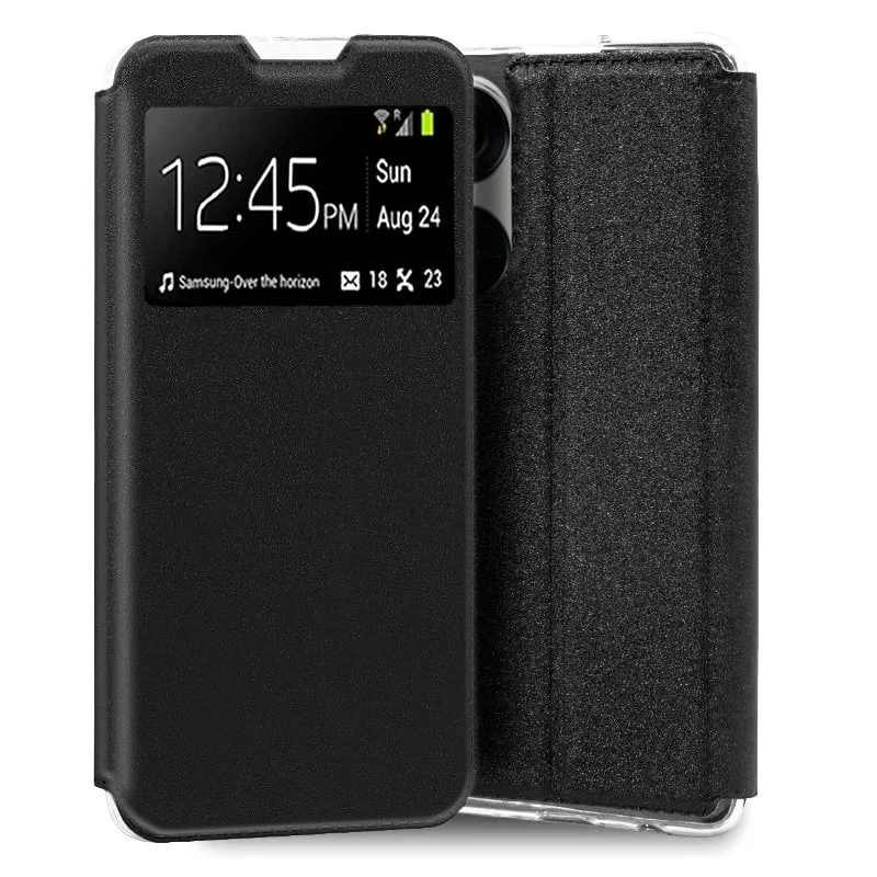 Custodia Flip Cover nera liscia e fresca per Oppo Reno 8T