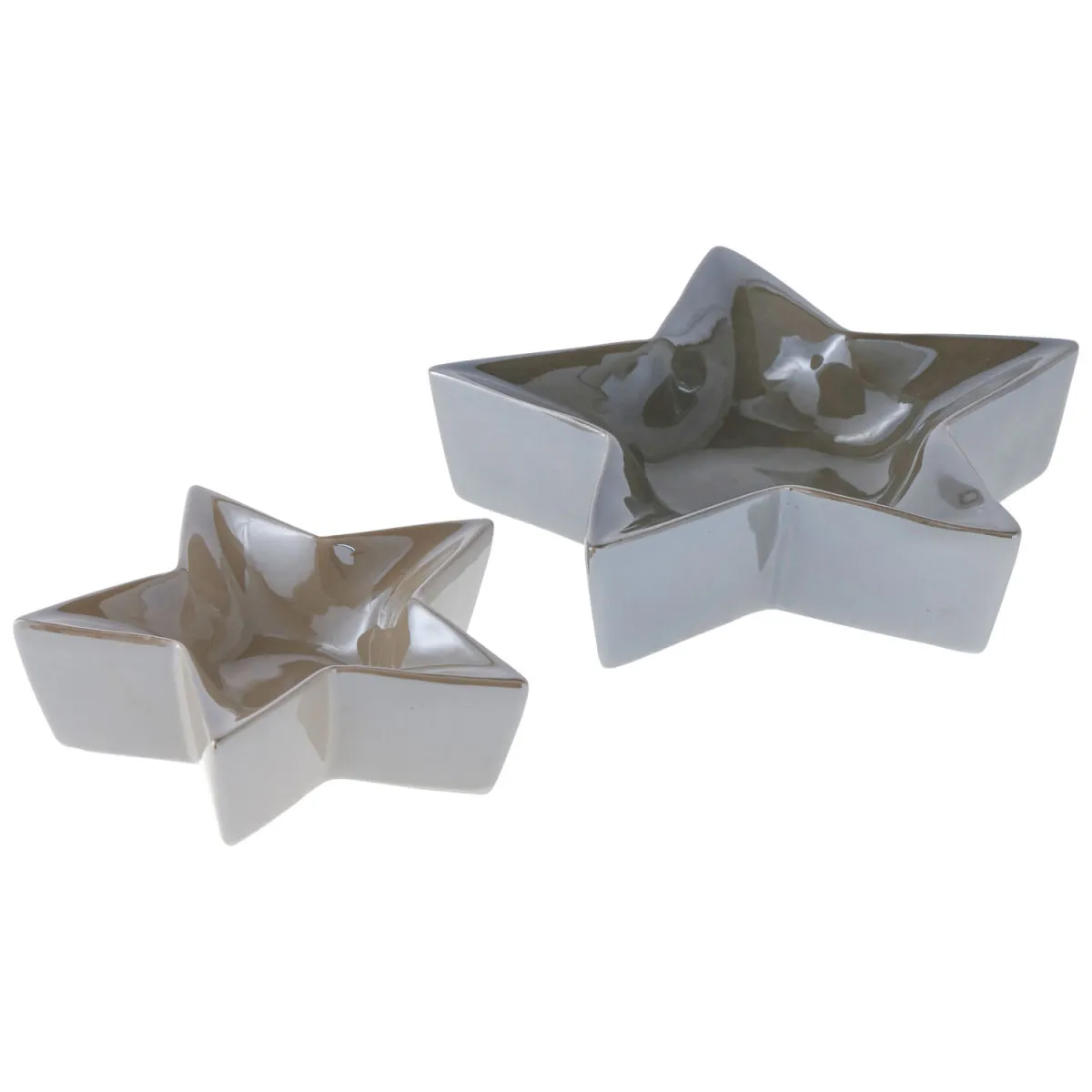 Ciotola stella Selcan 2 pz.; 22x22x5 cm (LxLxH); tortora/grigio