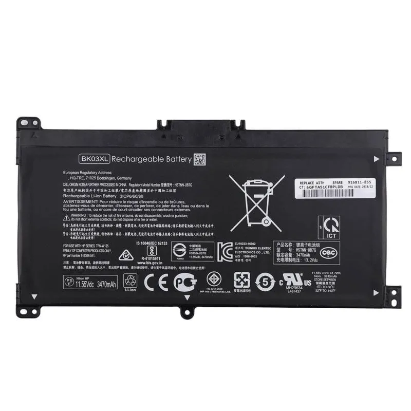 Batteria del computer portatile per HP Pavilion X360 14-ba serie Bk03xl Hstnn-lb7s 916811-855 916811-855
