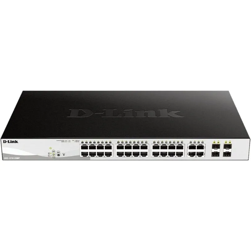 D-Link DGS-1210-28MP/E switch di rete Gestito L2 Gigabit Ethernet (10/100/1000) Supporto Power over Ethernet (PoE) 1U Nero, Grigio