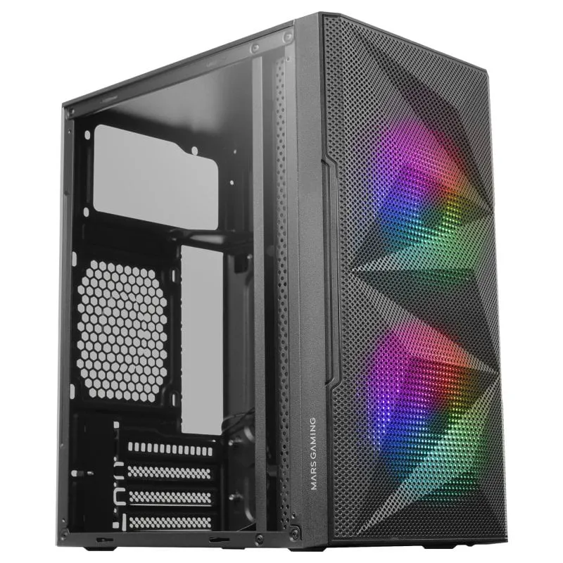 Mars Gaming MC-ME Mini Tower FRGB Vetro temperato USB 3.0 Nero
