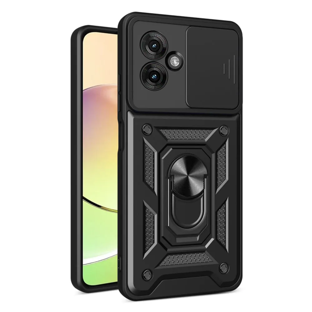 Custodia per Motorola Moto G55, Techsuit, CamShield, Nera