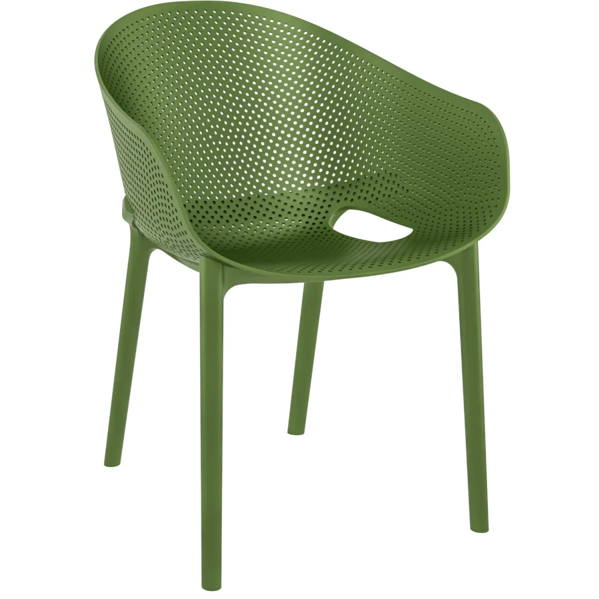 4x Siesta Sedia Sky; 54x60x81 cm (LxPxH); verde oliva; 4 pz. / Pacco