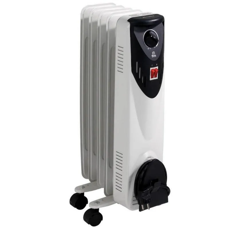 FM BR-10 Radiatore a Basso Olio 5 Elementi 1000W Bianco