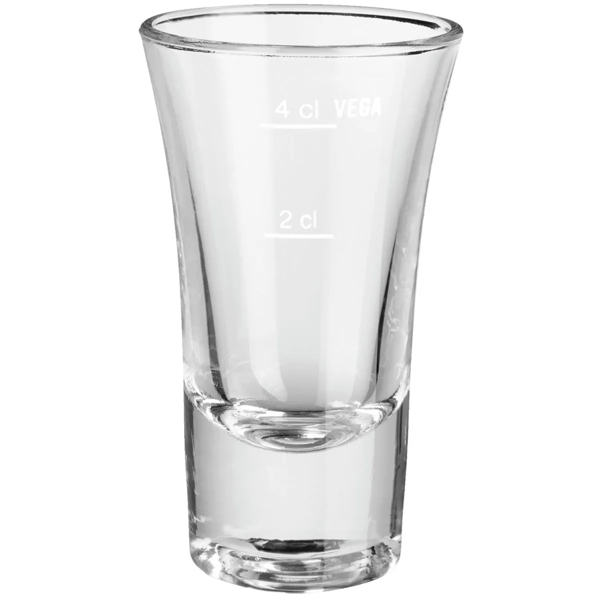 6x VEGA Bicchiere grappa Etna con tacca; 60 ml, 5.1x8.8 cm (ØxH); trasparente; 2 cl & 4 cl Segno di riempimento, 6 pz. / Pacco