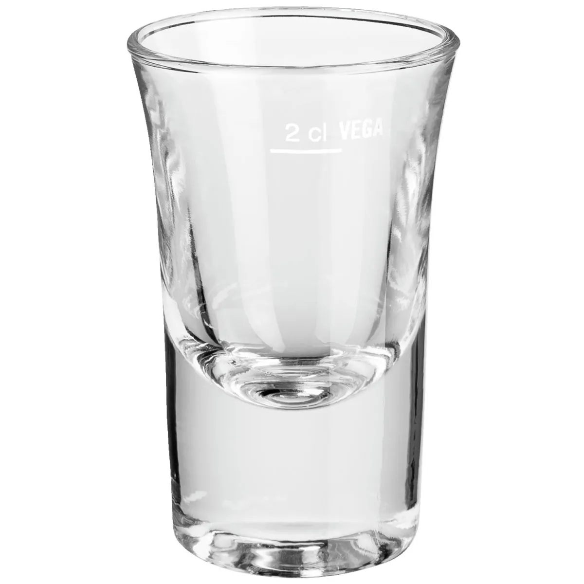 6x VEGA Bicchiere grappa Etna con tacca; 40 ml, 4.5x7 cm (ØxH); trasparente; 2 cl Segno di riempimento, 6 pz. / Pacco