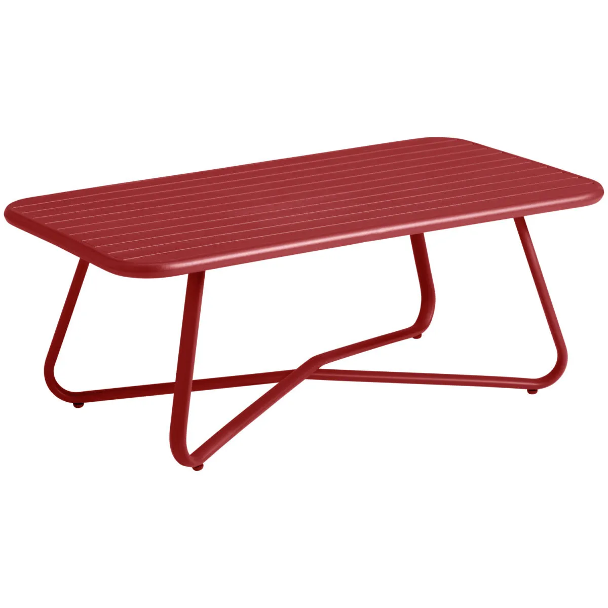 VEGA Tavolino da esterno Bevera; 100x53x38 cm (LxLxH); rosso; rettangolare