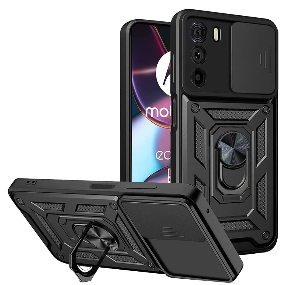 Custodia per Motorola Edge 30, Techsuit, CamShield, Nera
