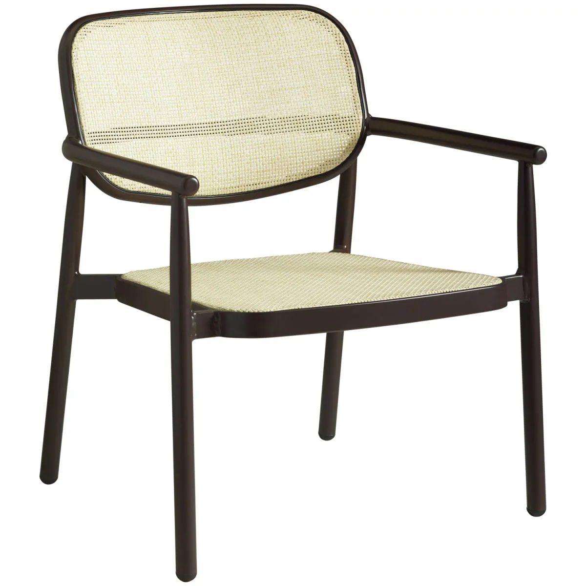 VEGA Poltrona da esterno Candia; 66x68x80 cm (LxPxH); seduta beige, struttura marrone scuro