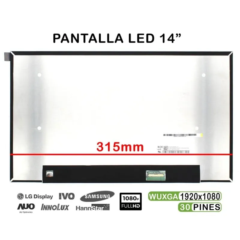 Schermo LED da 14" per laptop Nv140fhm-n63 V8.1 Fhd 30 pin