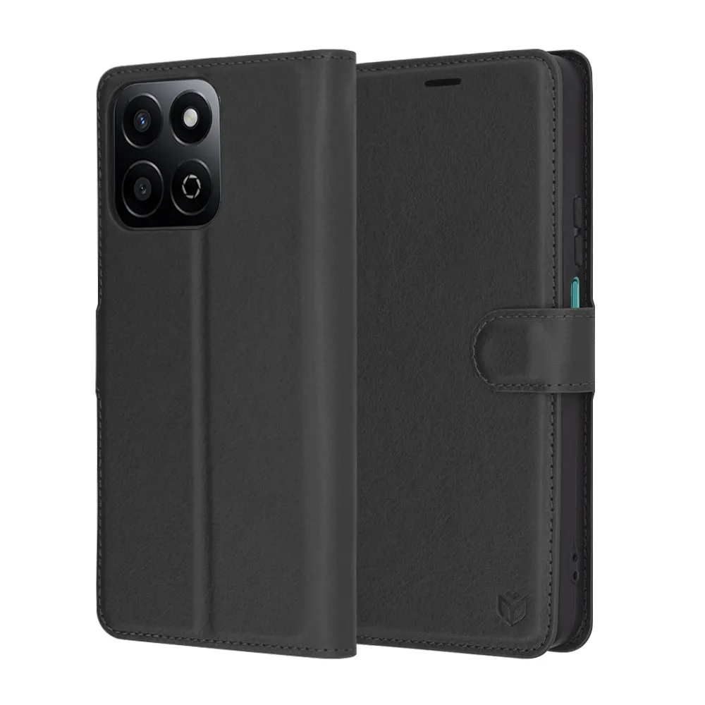 Custodia per Honor X7c / 200 Smart, Techsuit, Leather Folio, Nera
