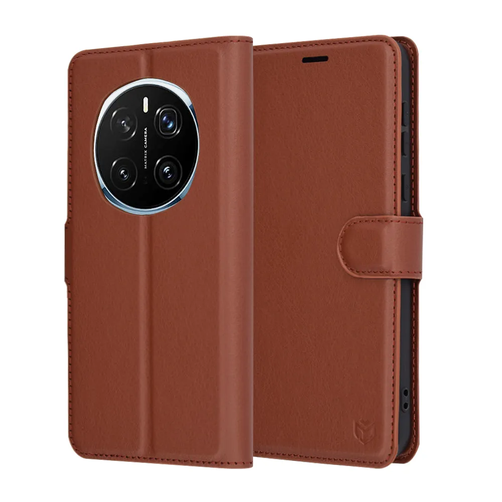 Custodia per Honor Magic7 Pro, Techsuit, Leather Folio, Marrone