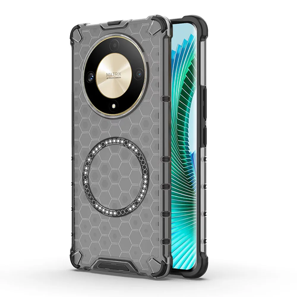 Custodia MagSafe per Honor Magic6 Lite, Techsuit, HoneyComb Shield, Nera