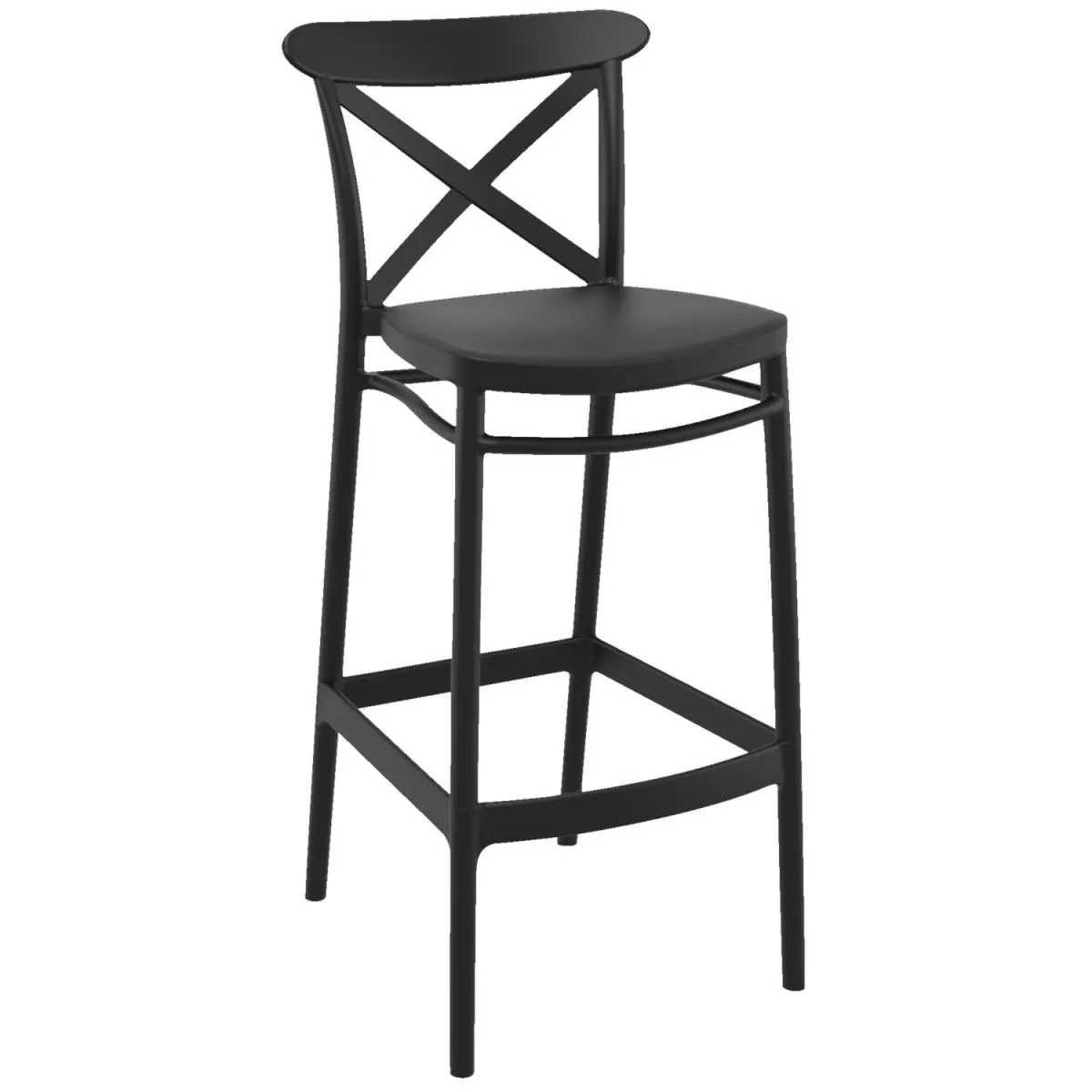 4x Siesta Sgabello bar Cross; 45x52x106 cm (LxPxH); nero; 4 pz. / Pacco