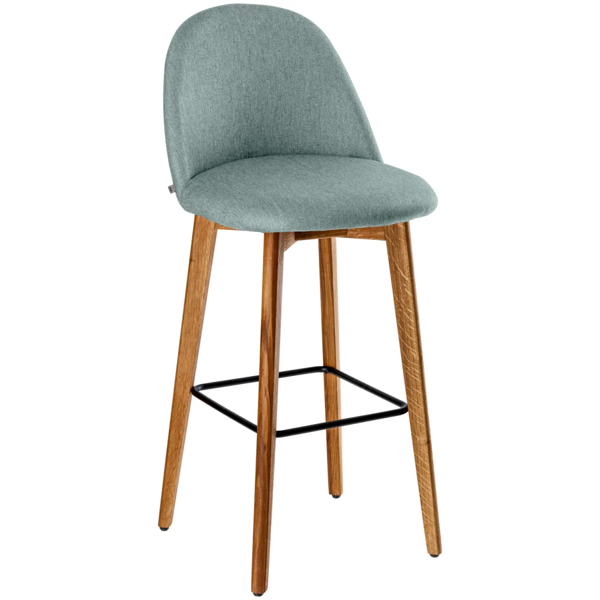 VEGA Sgabello Alwin; 47x48x111 cm (LxPxH); seduta blu chiaro, struttura quercia/naturale