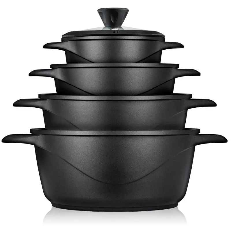 Briebe MGK-12S Set di 4 pentole in alluminio pressofuso antiaderenti
