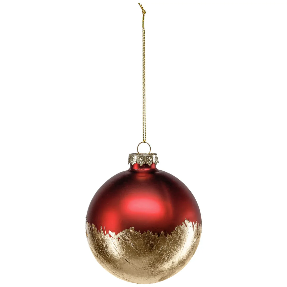 6x Palline di natale Nieva; 8 cm (Ø); rosso/oro; 6 pz. / Pacco