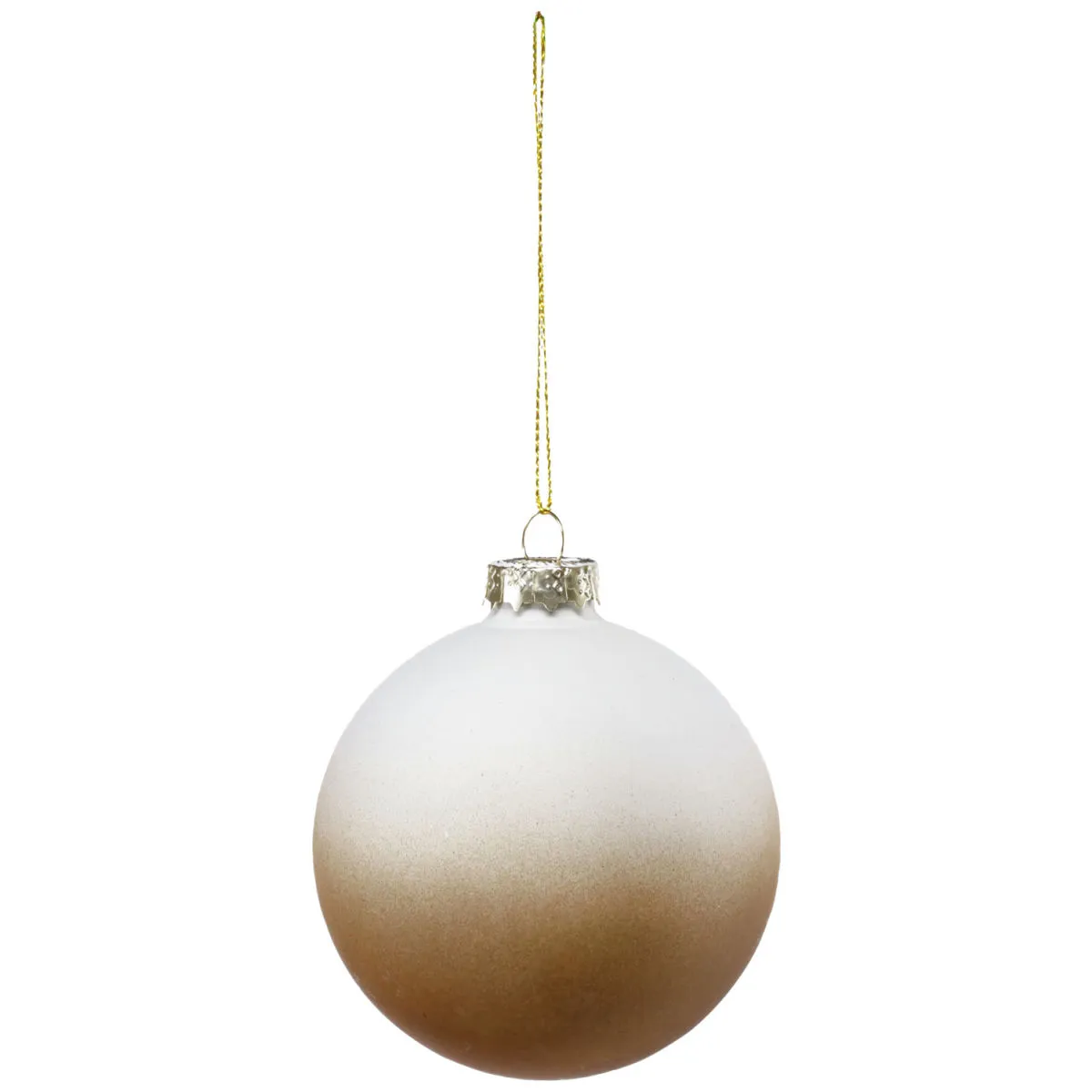 6x Palline di natale Taki; 8 cm (Ø); bianco/marrone; 6 pz. / Pacco