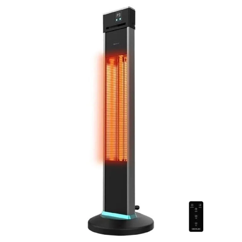 Stufa da Esterno Alogena Cecotec Readywarm 2000 Power Tower 2.000W con Telecomando