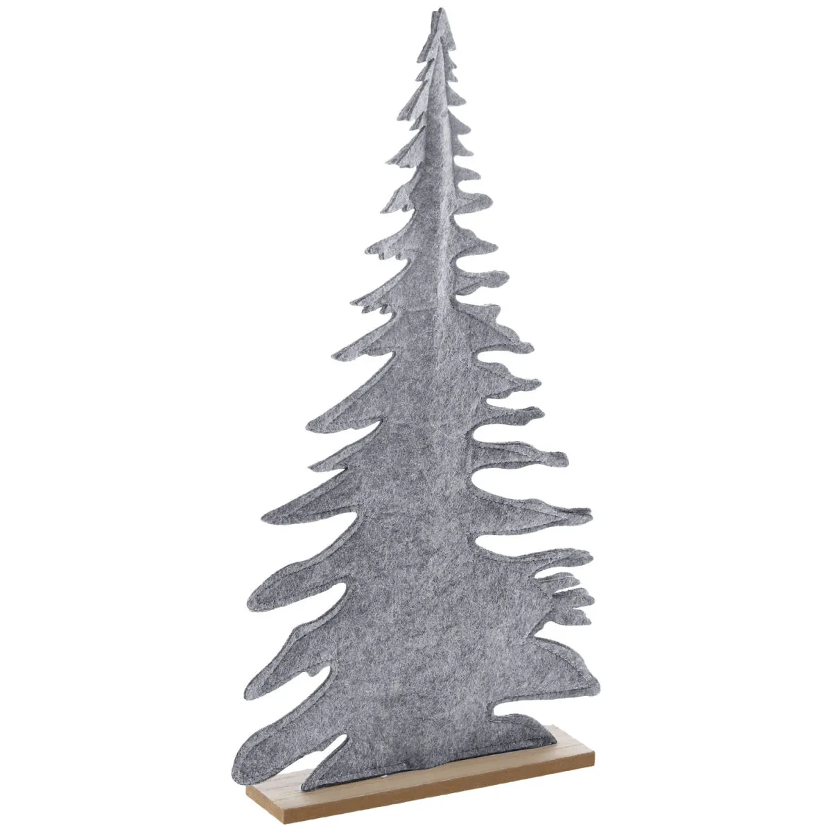 Abete in feltro Despina; 24x4x46 cm (LxPxH); grigio/naturale