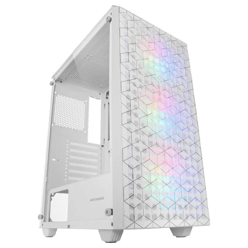 Mars Gaming MC-MAG Mid-Tower ATX in vetro temperato 3 ventole FRGB USB 3.0 Bianco