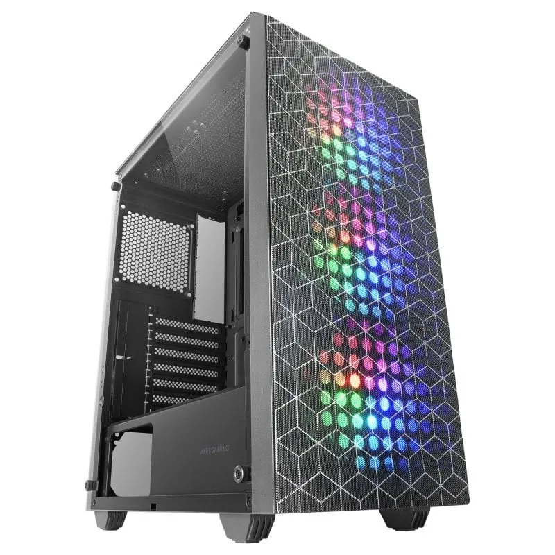 Mars Gaming MC-MAG Mid-Tower ATX in vetro temperato 3 ventole FRGB USB 3.0 Nero
