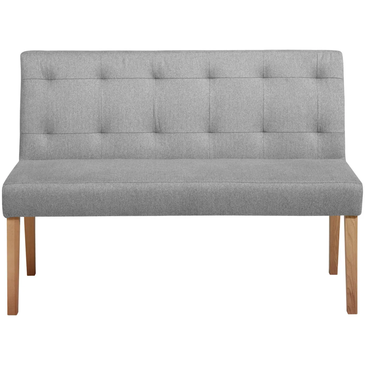 VEGA Panca imbottita Tolga a due posti; 126x55x90 cm (LxPxH); seduta grigio chiaro, struttura marrone