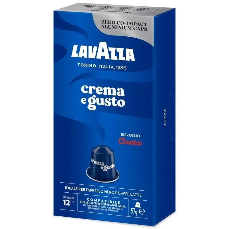 Capsule Caffè Lavazza Crema e Gusto Classico Nespresso Cx10