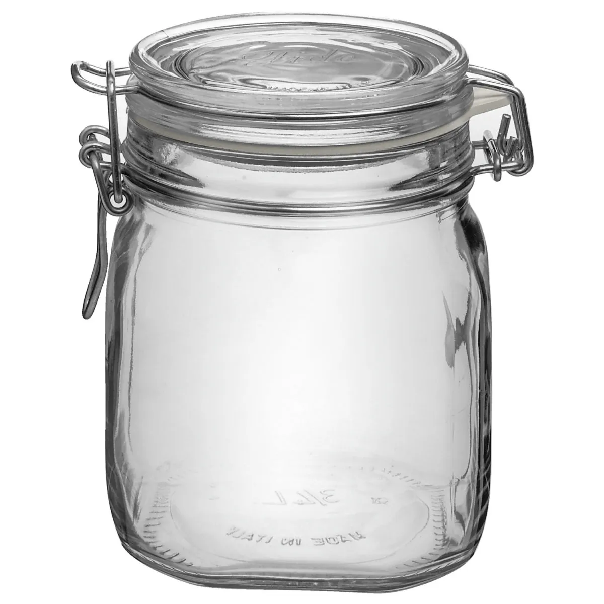 12x Bormioli Rocco Vasetto in vetro a chiusura ermetica Fido Herm; 750 ml, 13.1x13.6 cm (ØxH); trasparente; 12 pz. / Pacco