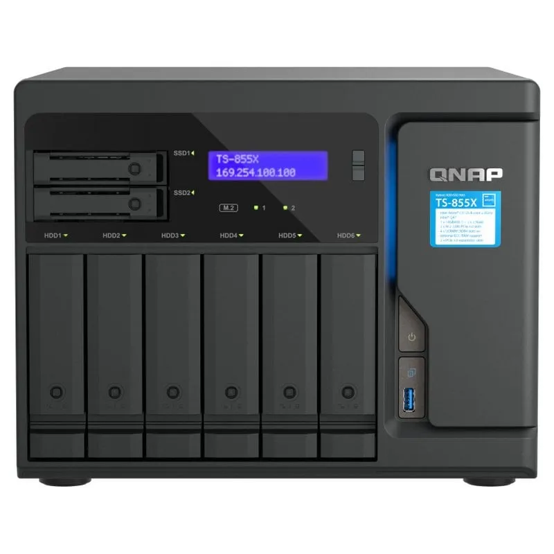 QNAP TS-855X SAN Tower Collegamento ethernet LAN Nero C5125