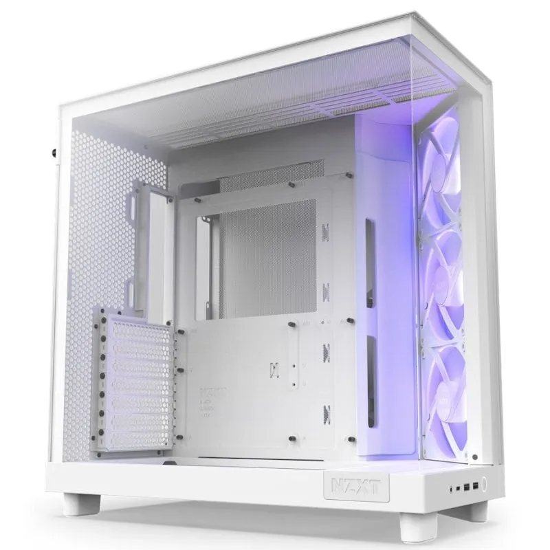 NZXT H6 Flow RGB Mid Tower in vetro temperato USB-C bianco