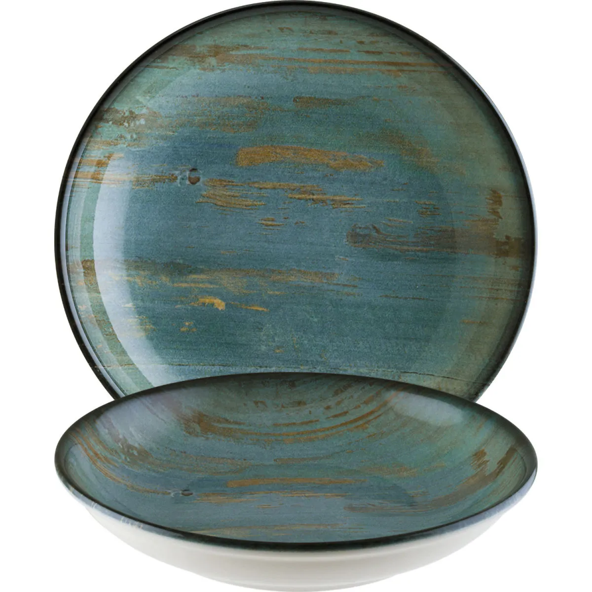 24x Bonna Ciotola Madera Mint; 50 ml, 9x2 cm (ØxH); turchese/marrone/nero; rotonda; 24 pz. / Pacco
