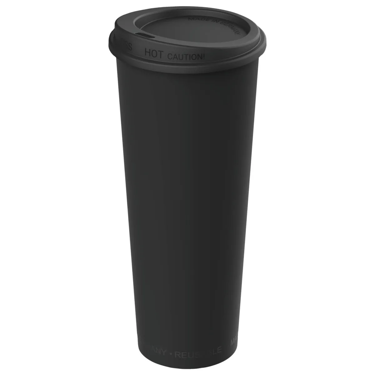 25x elasto REuse Tazza riutilizzabile Michigan con coperchio; 500 ml, 7.9x18 cm (ØxH); nero; 25 pz. / Pacco
