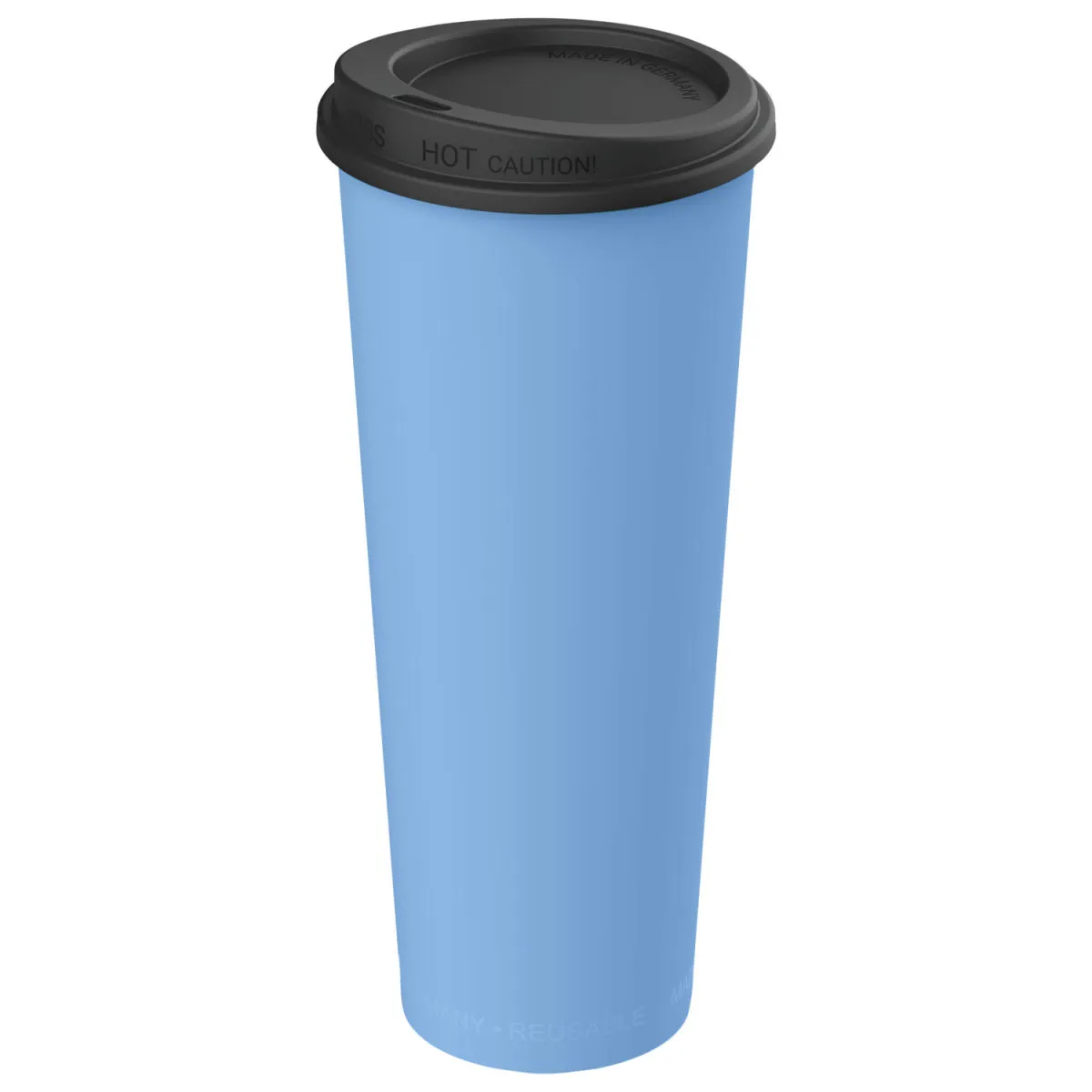25x elasto REuse Tazza riutilizzabile Michigan con coperchio; 500 ml, 7.9x18 cm (ØxH); blu/nero; 25 pz. / Pacco