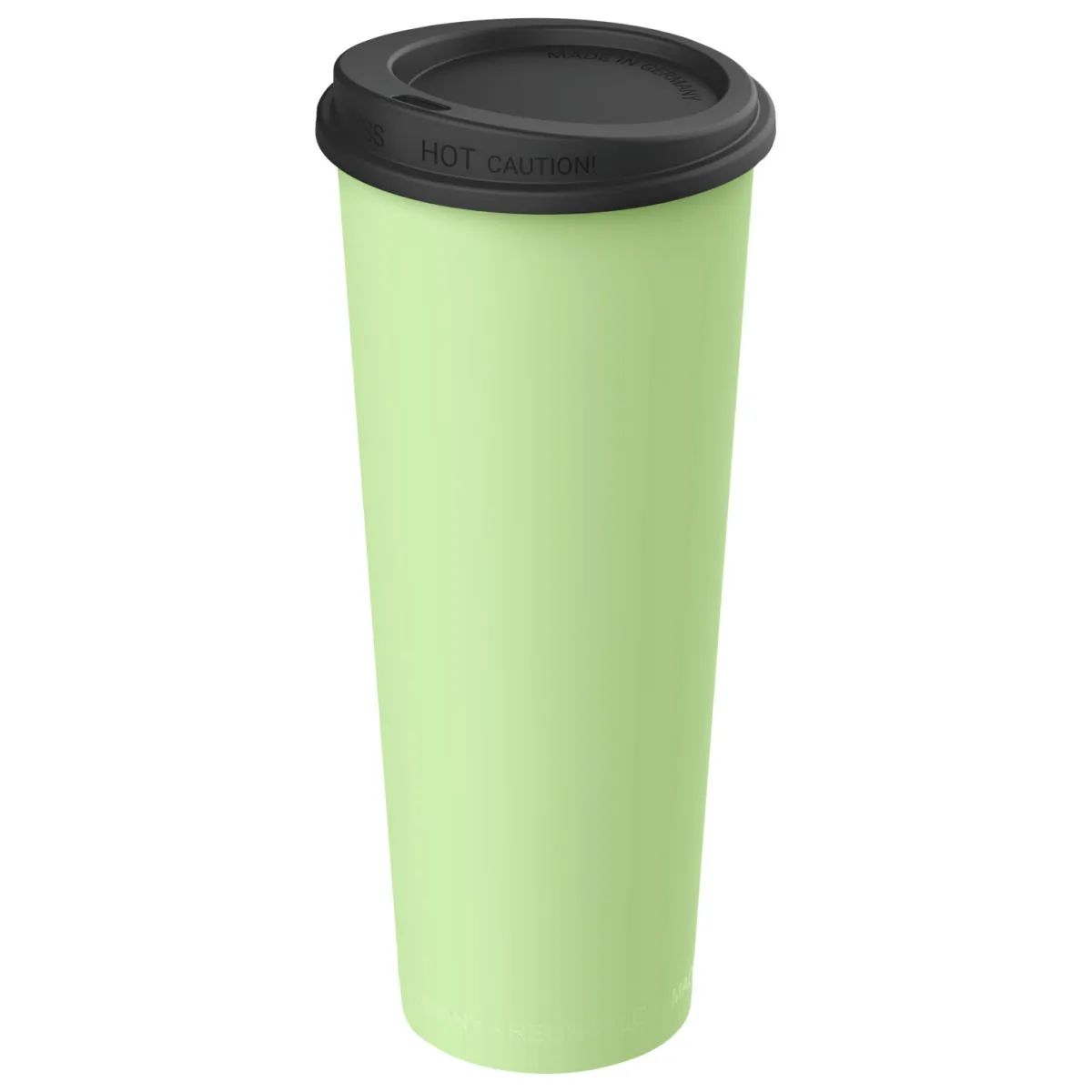 25x elasto REuse Tazza riutilizzabile Michigan con coperchio; 500 ml, 7.9x18 cm (ØxH); verde/nero; 25 pz. / Pacco