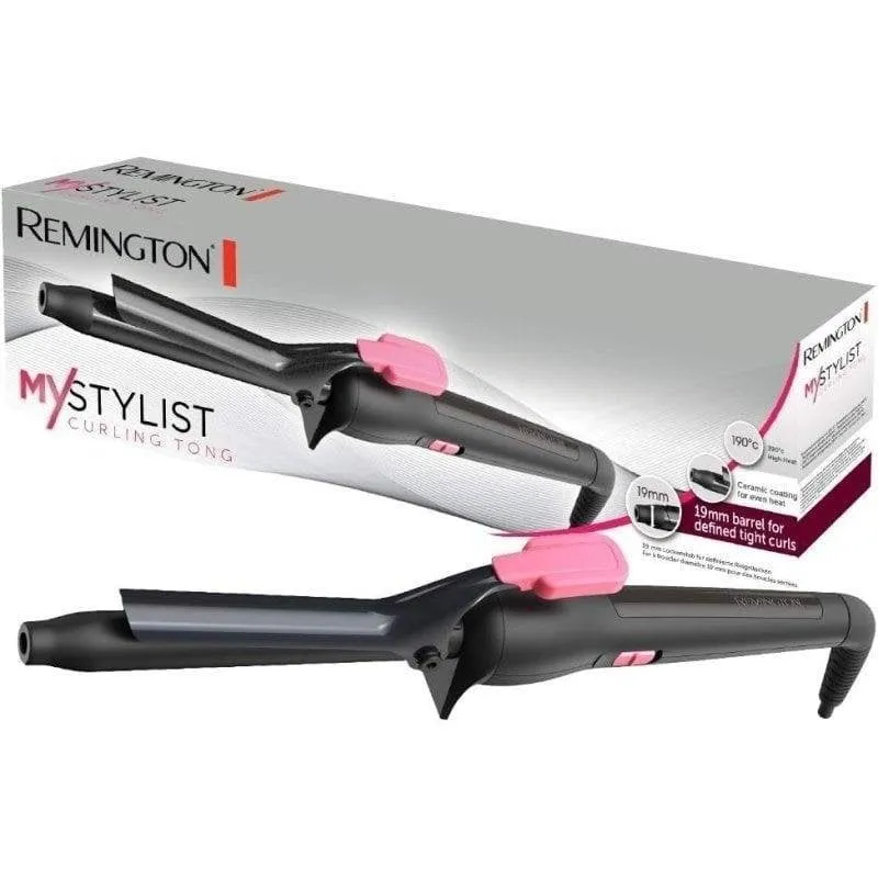 Arricciacapelli Remington CI1A119 Ceramica 19 mm 190°C Spegnimento Automatico Nero e Rosa
