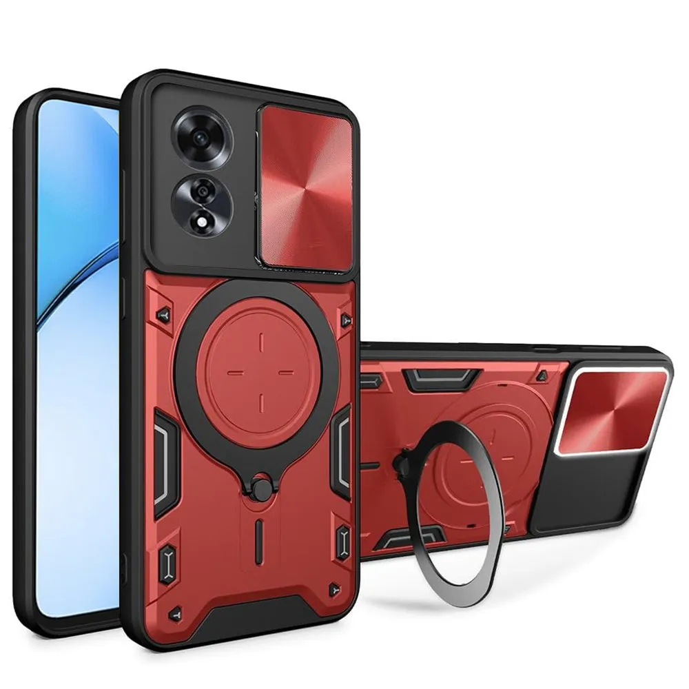 Custodia per Oppo A60, Techsuit, CamGuard Pro, Rossa