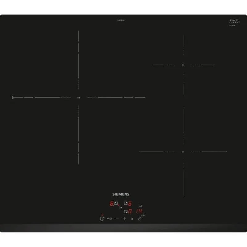 Piastra a induzione Siemens iQ300 EH631BDB6E 3 zone 60 cm nera