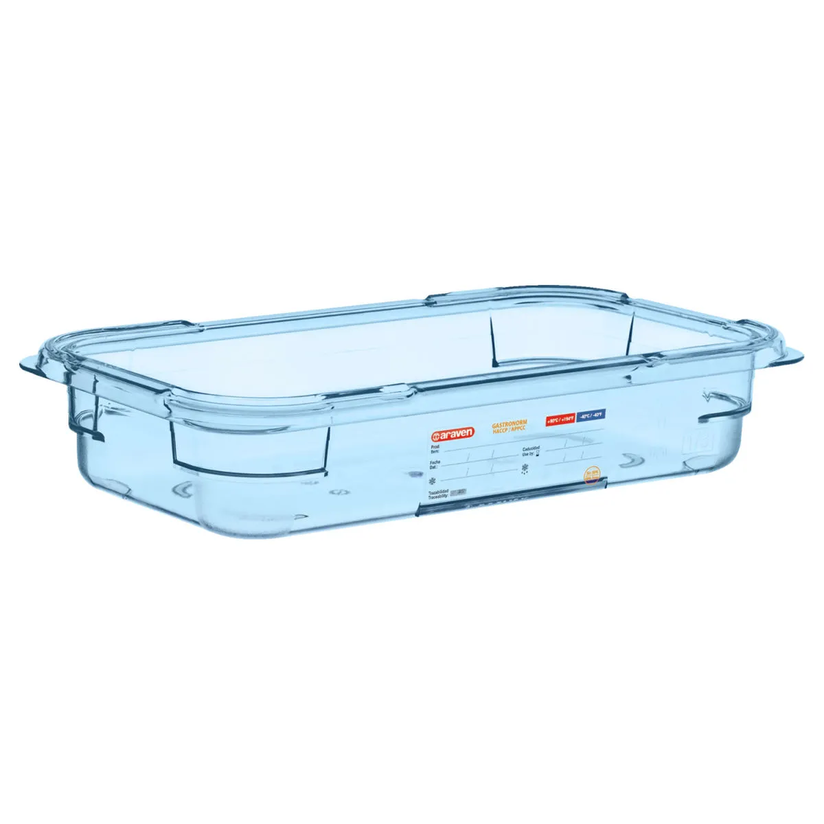 Araven Contenitore per alimenti GN 1/3 in ABS ; GN 1/3, 2.35 l, 32.5x17.6x6.5 cm (LxLxP); blu