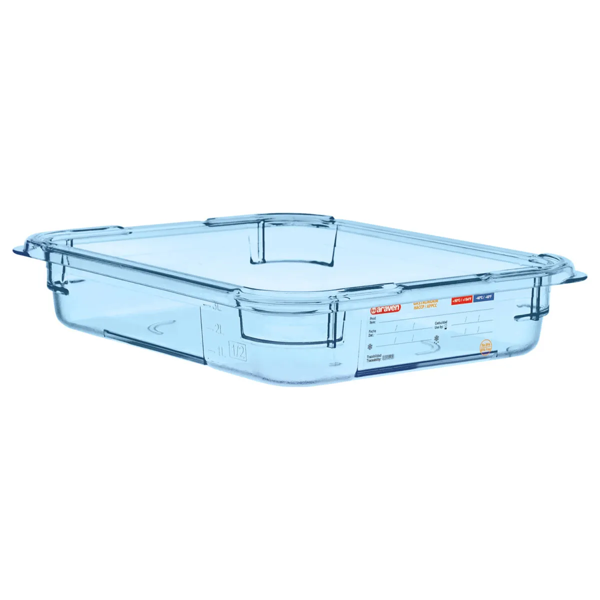 Araven Contenitore per alimenti GN 1/2 in ABS; GN 1/2, 3.9 l, 32.5x26.5x6.5 cm (LxLxP); blu